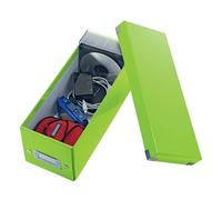 Leitz Boîte de rangement Click & Store – Format CD – 14,3 x 13,6 x 35,2 cm – Bouton-pression – Vert
