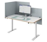 Leitz Cloison de Bureau Réglable en Hauteur - Écran de Confidentialité à Réglage Progressif avec Matériaux Antibruit et Fixation par Pince Sécurisée - 80 x 70cm