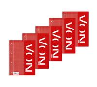 Leitz Collegeblock 45740001 Lot de 5 bloc-notes A4 quadrillés avec marge à gauche 160 pages 80 feuilles Idéal pour les étudiants et les étudiants