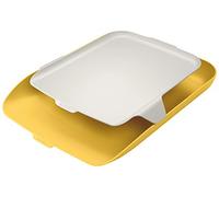 Leitz Corbeille à Courrier A4 avec Organiseur de Bureau, Cosy, Jaune, 52590019