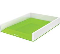 Leitz Corbeille à Courrier A4, Blanc/Vert, WOW, 53611054