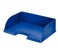 Leitz Corbeille à Courrier A4 Format Paysage, Jumbo, Bleu, Gamme Plus, 52190035 103 mm