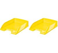 Leitz Corbeille à Courrier A4, Jaune métallisé, WOW, 52263016 (Lot de 2)