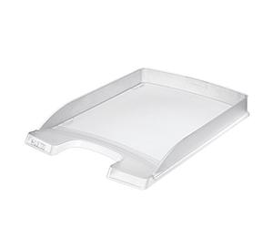 Leitz Corbeille à Courrier A4, Slim, Transparent, Plus, 52370003