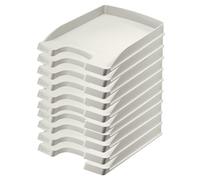 Leitz, Corbeille à courrier Leitz Plus Slim, Gris, Lot de 10, 52370085