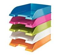 Leitz leitz corbeille à courrier plus wow, a4, polystyrène, rose noir Noir G