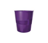 Leitz Corbeille À Papier 15l - Wow Violette - Diam 29 X H32,4 Cm