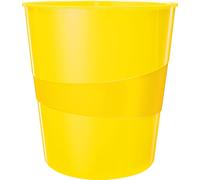 LEITZ Corbeille à papier WOW en plastique 15 litres jaune