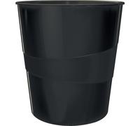LEITZ Corbeille à papier WOW en plastique 15 litres noir