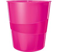 Leitz ESSELTE-Corbeille à Papier WOW 15L Fucsia 52781023, Polypropylène, Rose, A4