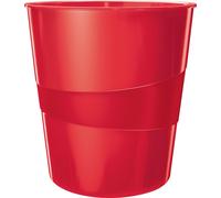 LEITZ Corbeille à papier WOW en plastique 15 litres rouge