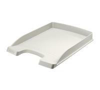 LEITZ Corbeille courrier Plus Slim. Petite capacité. Dim (lxhxp) : 25,5x3,5x35,7 cm. Coloris gris.