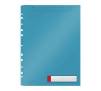 Leitz Pochette perforée A4 Cosy Bleu – Lot de 3, 150 feuilles, bande de classement perforée