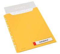 Leitz Pochette perforée A4 46680061 – Lot de 3, 150 feuilles, bande perforée, Jaune Cosy