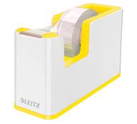 Leitz Dévidoir WOW – Base lourde avec ruban adhésif – Blanc perlé/Jaune