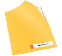 Leitz - Pochette plastique A4, Lot de 3, Capacité 40 Feuilles, Chemise de coin, Porte-Étiquette et Onglet d’Insertion, Protection Documents Sensibles, Jaune Cosy, 47080019