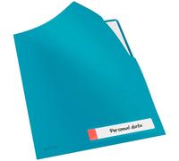 Leitz - Pochette plastique A4, Lot de 3, Capacité 40 Feuilles, Chemise de coin, Porte-Étiquette et Onglet d’Insertion, Protection Documents Sensibles, Bleu Cosy, 47080019