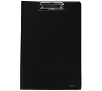 LEITZ - Ecritoire porte-blocs à couverture, format A4, film transparent PP, noir, couverture en cart