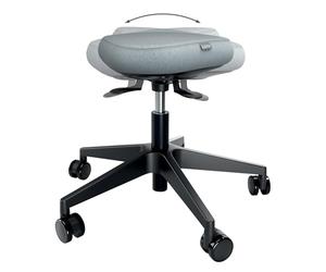 Leitz Ergo Active Tabouret Ergonomique sur roulettes, Hauteur réglable (47-60cm) : Coussin Mousse Double densité, Selle Ergonomique pour Bureau, télétravail, Pros, Loisirs, Gamme Ergo, Noir, 65770095