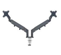Leitz Ergo - Bras pour Écran PC, Support Double pour 2 Écrans jusqu'à 32", Libère de l'espace sur Votre Bureau, Coloris Gris, 65370089