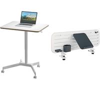 Leitz Ergo - Bureau Assis-Debout électrique, Ergonomique, Adapté aux Petits espaces ou comme Table d'appoint ; Capacité 20kg, Bureau Compact 80 cm x 60 cm, Gamme Ergo, Coloris Blanc, 65340001