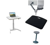 Leitz Ergo - Bureau Assis-Debout électrique, Ergonomique, Adapté aux Petits espaces ou comme Table d'appoint ; Capacité 20kg, Bureau Compact 80 cm x 60 cm, Gamme Ergo, Coloris Blanc, 65340001