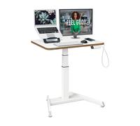 Leitz Ergo - Bureau Assis-Debout électrique, Ergonomique, Adapté aux Petits espaces ou comme Table d'appoint ; Capacité 20kg, Bureau Compact 80 cm x 60 cm, Gamme Ergo, Coloris Blanc, 65340001