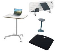 Leitz Ergo - Bureau Assis-Debout électrique, Ergonomique, Adapté aux Petits espaces ou comme Table d'appoint ; Capacité 20kg, Bureau Compact 80 cm x 60 cm, Gamme Ergo, Coloris Blanc, 65340001
