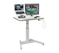 Leitz Bureau assis/debout blanc 65340001 couleur du dessus de table: blanc réglage électrique en hauteur, réglable en hauteur Hauteur max.: 1300 mm