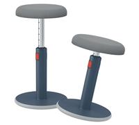 Leitz Ergo Cosy Active Siège Rembourré Bleu/Gris, Hauteur Ajustable 46-79cm, Base Anti-dérapante, Charge Max 110kg, 341x369mm, 5.5kg