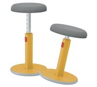 Leitz Ergo Cosy Active Siège Rembourré Gris/Jaune, Hauteur Ajustable 46-79cm, Charge Max. 110kg, Base Antidérapante, 341x369mm