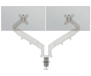 Leitz Ergo Gain de Place Support Double écran Ergonomique : Bras articulés pour moniteurs 17'' à 32'', inclinables, orientables, Rotation, Charge Totale Jusqu’à 18 kg, VESA, Gris Clair, 65370085
