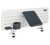 LEITZ Ergo - Panneau Perforé Mural, Organiseur brochable pour Bureau 35mm Max avec Support PC / Porte-Smartphone / Porte-Crayon / Crochet pour Casque, 80 x 25 cm, Gamme Ergo, Coloris Blanc, 65490000