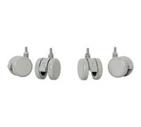 Leitz Ergo roues à frein pour bureau assis-debout électrique: 4 roulettes pivotantes M8, solides à visser, uniquement compatible avec bureau électrique Leitz, blanc