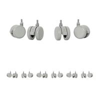 Leitz Ergo roues à frein pour bureau assis-debout électrique: 4 roulettes pivotantes M8, solides à visser, uniquement compatible avec bureau électrique Leitz, blanc (Lot de 4)