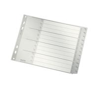 Leitz (Esselte) Intercalaire A4 Extra 12 positions à onglets Dez-Jan - gris