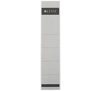 Leitz Étiquettes Self Adhesive pour Classeurs à Levier Couverture Papier et Dos 50 mm, Étroit, Court, 39 x 192 mm, Papier, 16430085, Gris, Lot de 10 Étiquettes
