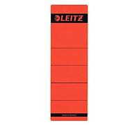 Leitz Étiquettes Self Adhesive pour Classeurs à Levier Couverture Papier et Dos 80 mm, Large, Court, 61,5 x 192 mm, Papier, 16420025, Rouge, Lot de 10 Étiquettes