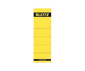 Leitz Étiquettes Self Adhesive pour Classeurs à Levier Couverture Papier et Dos 80 mm, Large, Court, 61,5 x 192 mm, Papier, 16420015, Jaune, Lot de 10 Étiquettes