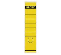Leitz Étiquettes Self Adhesive pour Classeurs à Levier Couverture Papier et Dos 80 mm, Large, Long, 61,5 x 285 mm, Papier, 16400015, Jaune, Lot de 10 Étiquettes