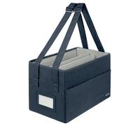 LEITZ - Sac de Rangement pour Bureau, Sac Cabas en Tissu pour Accessoires de Bureau, Sac de Transport Pliable, Poignées Réglables, Sac pour Ordinateur Portable, 355 x 210 x 200 mm, Gris (65760089)