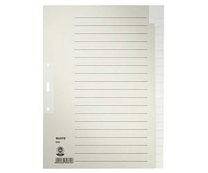 Leitz Feuilles d'index vierges, A4, papier gris, lot de 20, bureau et école | Onglets pour organiser les documents A4; barre de guidage pour une perforation précise; certifié Blue Angel.