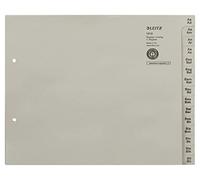 Leitz Fiches de séparation Index, onglets alphabétiques (A-Z) réf. 13120085 | Onglets gris A4 pour classer et consulter rapidement les documents, certifiés Blue Angel.
