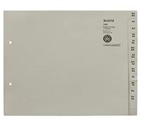 Leitz Fiches de séparation Index, onglets alphabétiques, matières recy s | Onglets gris A4 pour classer et accéder rapidement aux documents, certifiés Blue Angel.