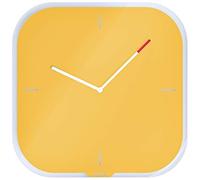 Leitz Horloge murale et de table 90170019 – à quartz, carrée jaune