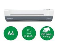 Leitz Plastifieuse iLAM Home A4 – Préchauffage 3 min, 75–125 μm, Blanc, pochettes incluses