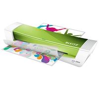 Leitz iLAM Home Office - Plastifieuse A4 pour la Maison, Préchauffage Rapide en 3Minutes, Pochettes de 75-125 Microns, Lot de Pochettes pour Plastifieuse A4 Inclus, Coloris vert, 73680054