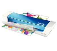 Leitz iLAM Home Office - Plastifieuse A4 pour la Maison, Préchauffage Rapide en 3Minutes, Pochettes de 75-125 Microns, Lot de Pochettes pour Plastifieuse A4 Inclus, Coloris bleu, 73680036