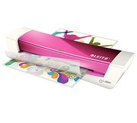 Leitz iLAM Home Office - Plastifieuse A4 pour la Maison, Préchauffage Rapide en 3Minutes, Pochettes de 75-125 Microns, Lot de Pochettes pour Plastifieuse A4 Inclus, Coloris rose, 73680023