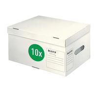 Leitz Infinity 61050000 Lot de 20 boîtes d'archives avec couvercle à rabat 100% recyclable certifié FSC Blanc Format A4 Plus
